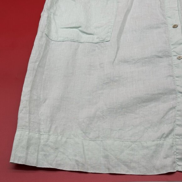 Eileen Fisher Aurora Women's Plus Size 1X Mint Green Organic Linen Tunic Dress - Picture 4 of 11